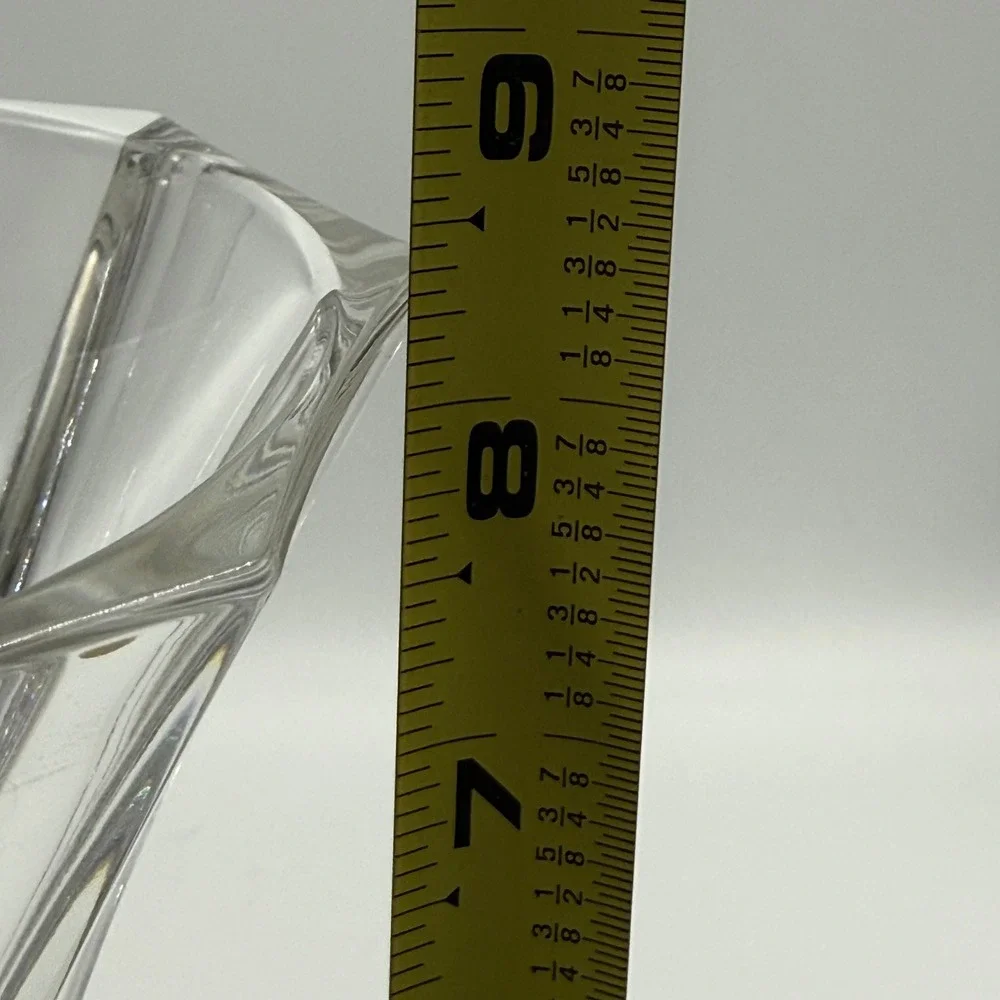 Nachtmann Saphir 24% Lead Crystal Vase 8.5 Inch Flared Paneled Germany